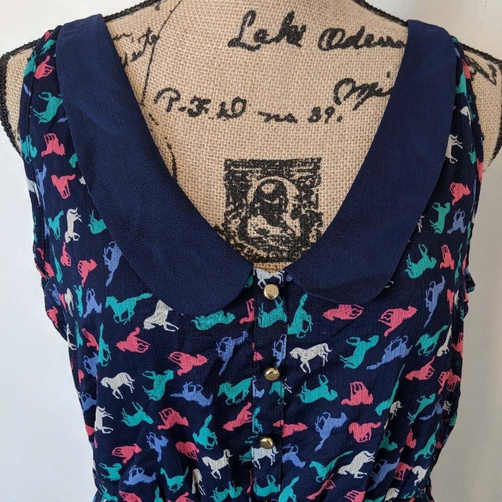 Xhilaration NEW Dress blue horse size Large